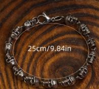 New! Vintage Style Gothic Full Skull Bracelet
