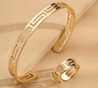 NEW! 18k gold plated ring and bangle