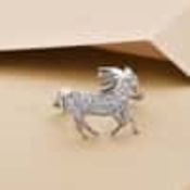 NEW!! Elanza simulated CZ Unicorn Ring in Platinum Overlay Sterling Silver