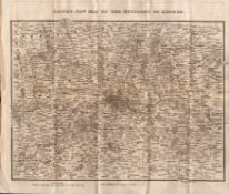 Leigh Antique William IV 190 Years-Old Map Environs the City of London.