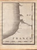Northern France Coastline John Cary's Antique George III 230 Years-Old 1794 Map.