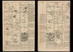 Bowen 290 Yrs Old Road Gloucester Abingdon Farringdon Antique c1730 Map.