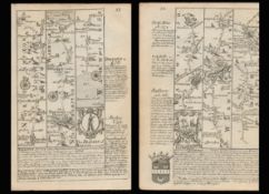 Bowen 290 Yrs Old Road Litchfield, Coventry, Coleshill Antique Map.
