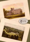 Dorsetshire 2 Stunning Gilt-Edge Coloured Victorian Antique Book Plates