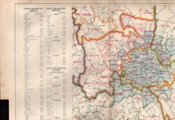 Bacons Vintage 98 Years-Old London & Environs Parliamentary Boroughs Map.