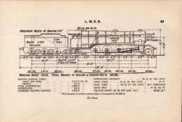 L.N.E.R. “P1 Class” Locomotive Detailed Drawing Diagram 85-Year-Old Print.