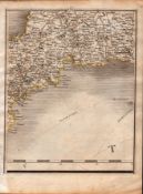 Cornwall, Falmouth, Truro, Bodmin, St Austell - John Cary’s Antique 1794 Map.