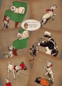 Cecil Aldin Job-Lot 6 Antique 1909 Rough Haired Terrier “Pickles” Illustrations-1.