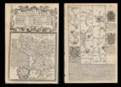 Bowen 290 Yrs Old Detailed Road Map London To Derby Derbyshire High Peak Buxton