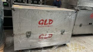 Large Flight Case including 4 Seater Modula Leather Sofa in Black