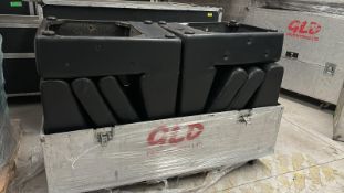 Large Flight Case including 4 Seater Modula Leather Sofa in Black