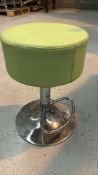 Set of 6 Button Low - High Bar Stools - good clean condition - Light Green