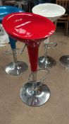 4 x Red Adjustable Low / High Chairs