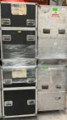 Large Flight Case including 4 Seater Modula Leather Sofa in Black