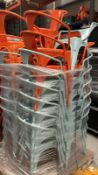 25 x Sky Blue Torex Metal Armed Chairs 8 x Orange