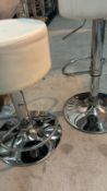 Set of 6 Button Low - High Bar Stools with adjustable gas strut - good clean condition
