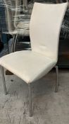 20 x Alaskan Stacking Chairs Stainless Steel Frame with White Faux Leather