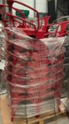 31 x Red Torex Metal Armed Chairs