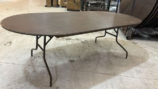 5 x Large Oval Banqueting Tables approx 230 x 120 (with fold up legs)