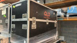 Large Flight Case including 4 Seater Modula Leather Sofa in Blue