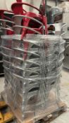 28 x Silver Torex Metal Armed Chairs 3 x Red