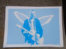 Pure Evil Signed Limited Edition Art Car Boot Fair x/100 50 x 35cm Angel Guitarist