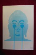 Pure Evil Signed Limited Edition Art Car Boot Fair x/100 50 x 35cm Blue Buddha Temple Sculpture