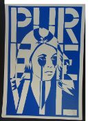 Pure Evil Signed Limited Edition Art Car Boot Fair x/100 50 x 35cm Blue Pure Evil