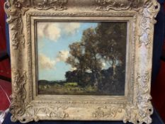 William George Vintage Antique Landscape Old England Painting With Label