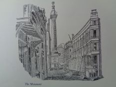 Edward Bawden Original Lithograph - London 1 The Monument