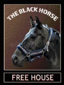 Black Horse Traditional British Pub Large Metal Wall Art