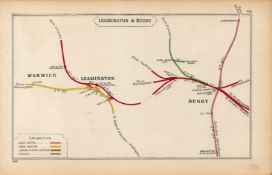 Leamington Spa & Rugby Detailed Antique Railway Junction Diagram-66.
