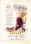 Original 64-Year-Old 1959 Guinness Print Cousin Montagu– GE 3241 #-8.