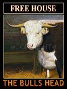 Bulls Head Traditional British Pub Large Metal Wall Art