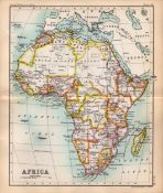 Africa Double Sided Victorian 126 Years-Old Antique 1898 Map.