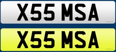 X55 MSA Number Plate on retention certificate
