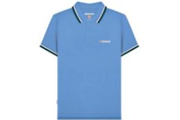 Lambretta Triple Tipped Polo Ashley Blue (White/Navy/Deep Lake) - RRP £30.00 SM