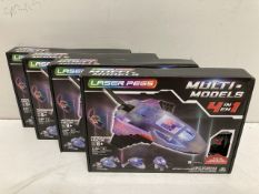 4 x Laser Pegs Multi-Models 4 In 1 Microhawk Faucon