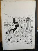 Thomas The Tank Engine & Friends Original Artwork, Signed By Timothy Marwood Full Page