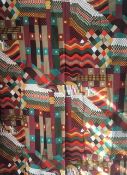 Liberty & Co (1972) RARE, 'Bauhaus' 20 colour screen-print Fabric by Campbell Collier, vibrant