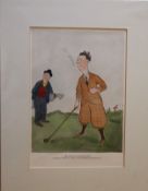 Print 1922 The Strain of Perfection By H M Bateman Golf Humour