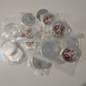 Collection of 18 Santa Silver Plated Coins