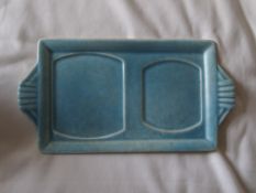 George Clews Perfecto Ware Pot Tray Circa 1935 Deco Style 28cm L 15cm W VGC Rarer Blue Cloud