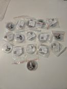 Collection of 16 King Charlies Silver Plated Coins