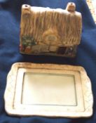 Carlis Ware Cheese Dish Cottage Design Circa 1920 Hand Painted Excellent Example From This Potter...