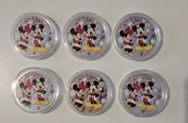 Disney Mickey and Minnie Silver Plated Coins