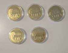 Coca-Cola 5 Gold Plated Coins