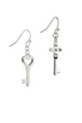 Key Drop Earrings, With One Key Having 4 Swarovski Crystals - Unboxed x 5
