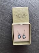 Vintage Honora Earrings With Bluish Cultured Freshwater Pearls
