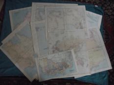 9 x Australia & World Maps - Edward Stanford London Atlas - Circa 1880